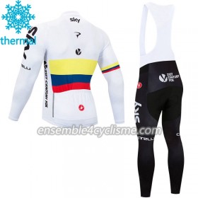 Tenue Maillot M/L + Collant à Bretelles 2018 Team Sky Hiver Thermal Fleece N003